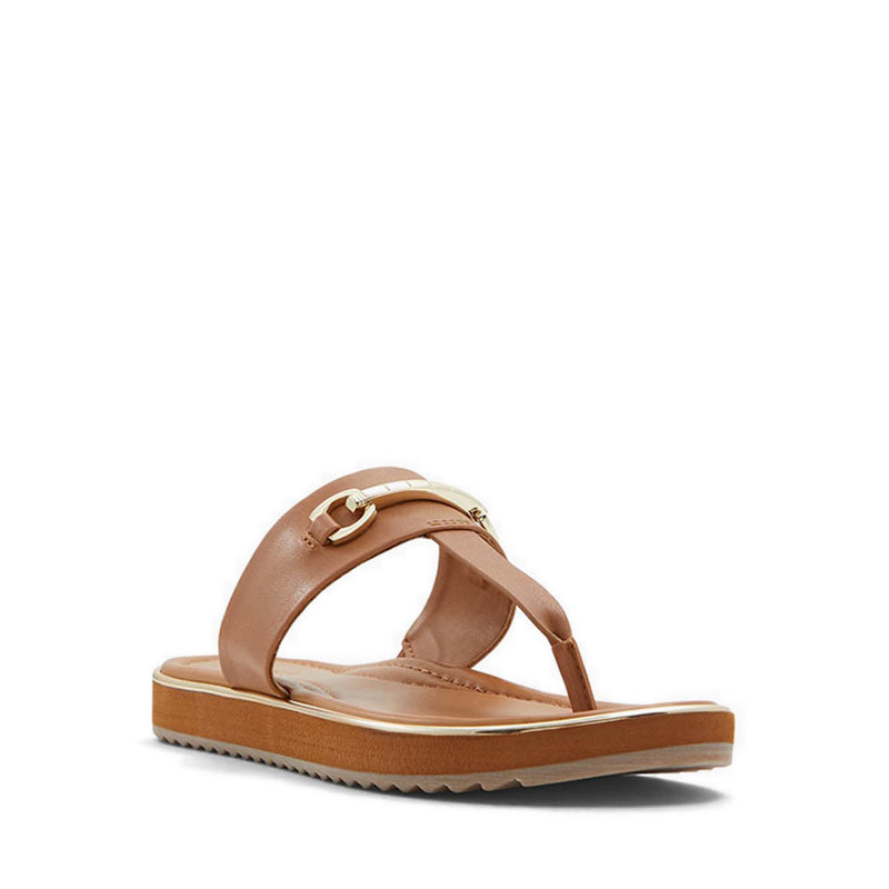 Deverena Women's T-strap Sandal - Dark Beige