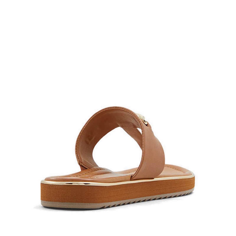 Deverena Women's T-strap Sandal - Dark Beige