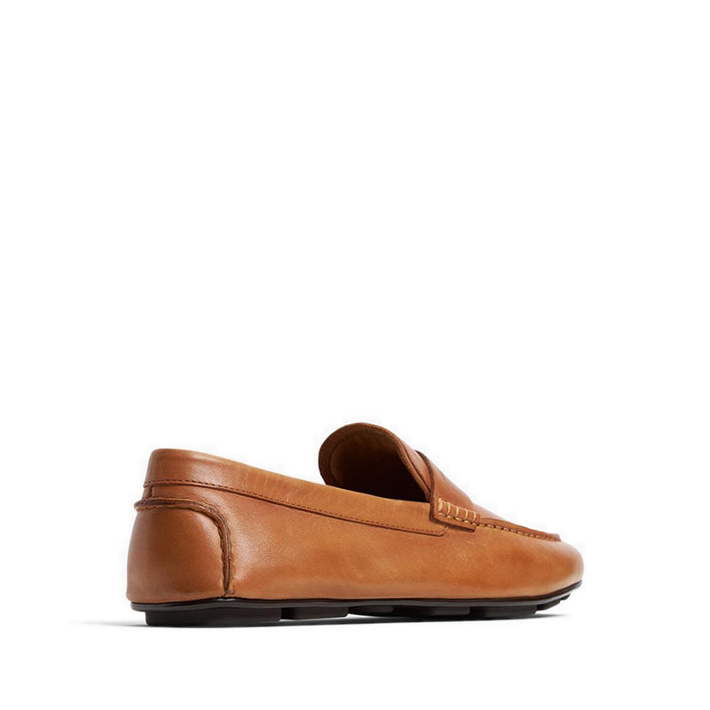 Squire Men Slip On Driving Shoe - Cognac