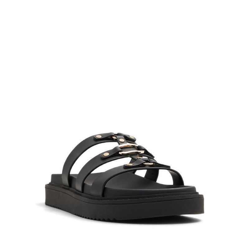 Mariesoleil Women's Strappy Flat Sandal - Black